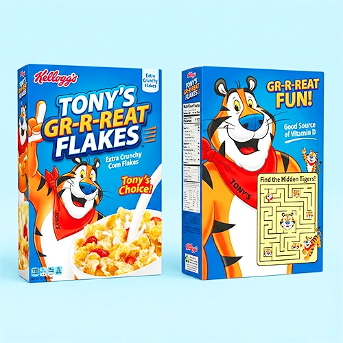 blue cereal box