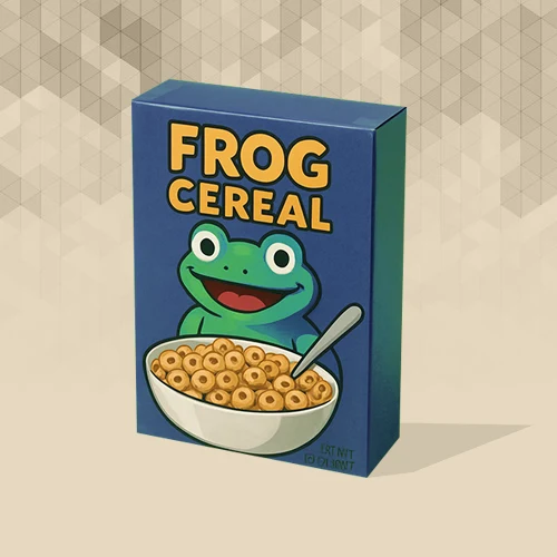cereal with frog on box