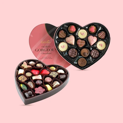 heart shaped choclate box