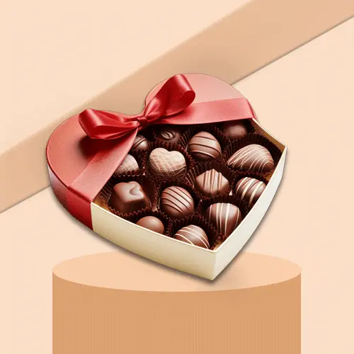 heart shaped chocolate box