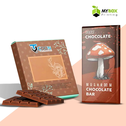 mushroom chocolate bar packaging