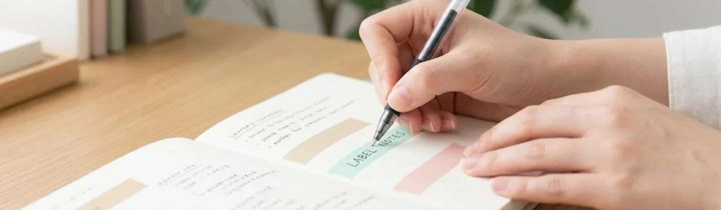 writable surface for branding feature of washi tape